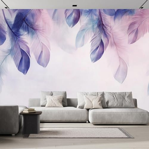 Fototapete Blaue Feder Tapete Fototapete, Abstrakte Tiere Tapete Wandbilder Wohnzimmer Schlafzimmer Kinderzimmer Dekoration Moderne Wanddeko 150×105cm