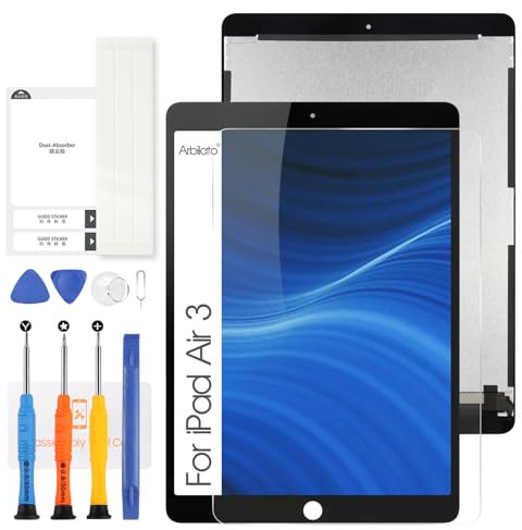 Schermo LCD per iPad Air 3 10.5 2019 Touch Screen Sostituzione Assemblaggio digitalizzatore con Strumenti di riparazione per iPad Air3 A2123, A2154, A2152 (nero)