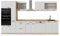 Vicco Küchenzeile R-Line, Weiß Landhaus/Goldkraft Eiche, 350 cm ohne Arbeitsplatte