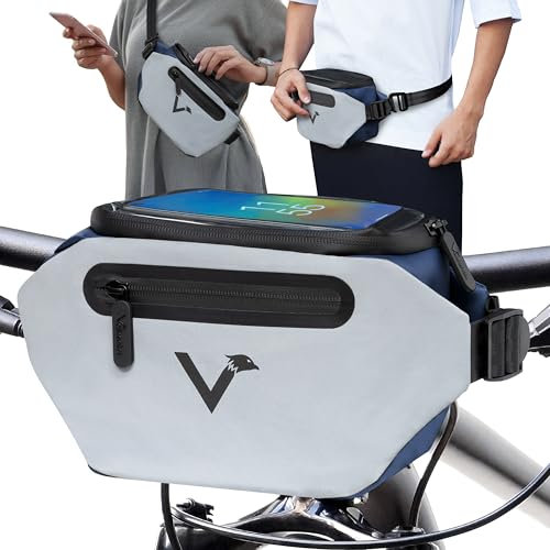 Valkental® x KLICKfix® - 3in1 Fahrradtasche für Lenker | Vollreflektierend & Wasserfest - Lenkertasche & Bauchtasche | 4L Volumen | Geeignet für Fahrrad & Ebike