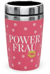 La Vida Edelstahl Thermo Becher to go 240 ml Powerfrau 13,5x8,4cm