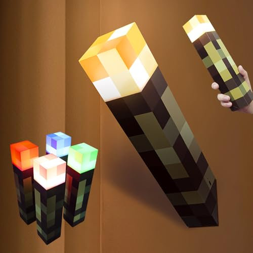 Dhqkqg LED Torch Wall Lamp, with Wall Mountable, Craft Torch Lamps with 4 Color, Gaming Room Decor, 3D Bedside Lamps Kids for Cosplay Toys Gifts Room Dectoror