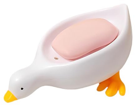 Enten-Design Seifenschale mit Automatik-Ablauf, Seifenhalter, Seifenhalter dusche - Weiß, Für Küche, Bad & Dusche