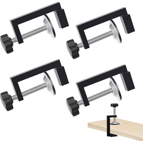 4 Pcs G Clamps for Woodwork, Adjustable C Wood Clamps, Heavy Duty Universal WoodClamps, Small Screw Table Bar Clamps for Carpentry DIY Projects Woodworking