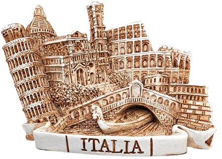 Imán 3D decorativo para nevera con ciudad italiana de Roma, Florencia, Milán, Venecia, Pisa, souvenir artístico de resina vintage envejecida, idea de regalo, pizarra magnética para casa, cocina