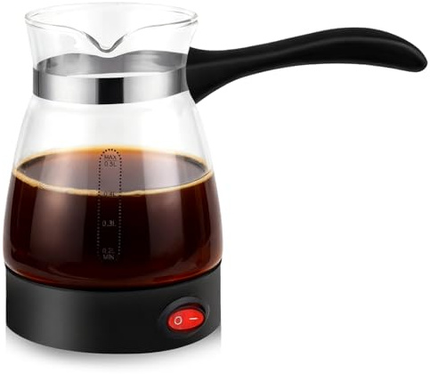 Elektrische Türkische Kaffeekanne 500 ml, Türkischer Kaffeekocher 500 W, Elektrische Kaffeemaschine mit Griff, Waschbare Mokkakanne für Türkischen Kaffee, Espresso & Tee, Für Zuhause, Büro & Camping