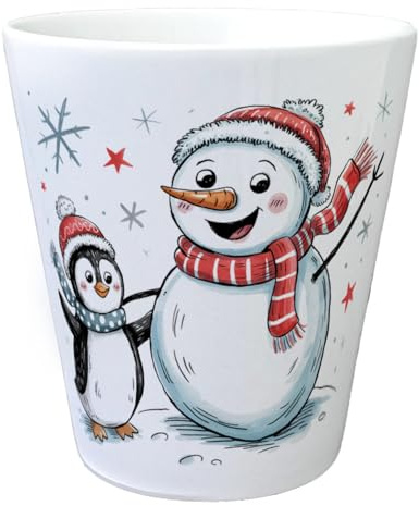 speecheese Schneemann Pinguin Blumentopf für Winterfreunde Lustiger Pflanzentopf Winterdeko