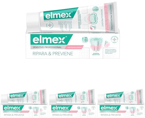 Elmex - Dentifricio Sensitive Professional Ripara e Previene 75ml (Consegna in 48 Ore), Dentifricio Professionale per Denti Sensibili, Protezione delle Gengive, Sollievo dal Dolore dei Denti