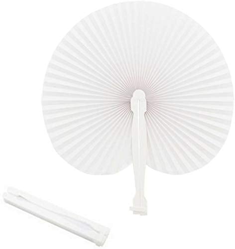 JZK 30x Coeur eventail papier blanc petit eventails pliant pour mariage Ventilateur portatif, gadgets faveurs fête de mariage d'été idée cadeaux sacs pour invités pour sainte communion baptême église