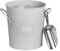 Harbour Housewares Industrial Ice Bucket with Scoop and Lid - 21x19.5cm - Grey Insulated Ice Bucket with Handles for Home Bar, Restaurant, BBQ, Parties