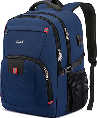 Mochila Escolar 17.3 Pulgadas Mochila Portatil Antirrobo Mochila para Portátil Delgada Mochila Ordenador Portatil Hombre con Puerto USB para Adolescente Niño Niña - Azul