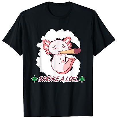 Axolotl Raucht Gras Shirt Marihuana THC Weed Cannabis Kiffer T-Shirt