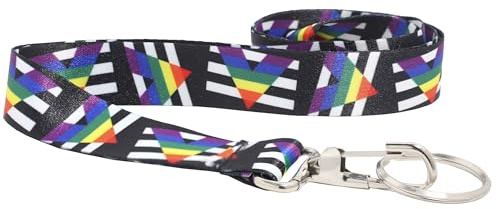 Heterosexual Straight Ally Allies Gay Pride Flag Lanyards – Gay Pride Badge Holders for Pride Parades and Events (1 Lanyard), Multicolor, S