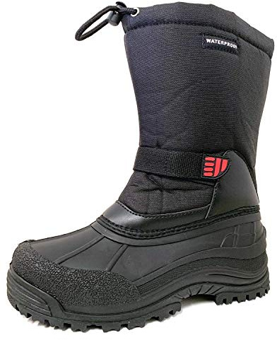 YC-5 Men's Winter Snow Boots Insulated Shoes (10, Black)