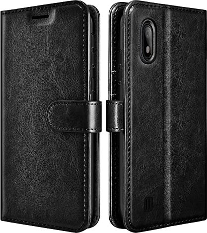 NWNK13 Compatible Case for Samsung A10 Phone Case Premium Leather Flip Case Book Wallet Case Card Holder Media Stand Shock Proof Protective Phone Cover for Samsung Galaxy A10 Black