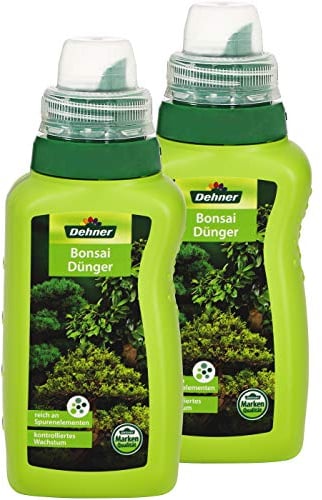 Dehner Bonsaidünger, hochwertiger Flüssigdünger, Dünger für Bonsai, NPK-Dünger, mit Spurennährstoffen, 2 x 250 ml (500 ml), für je ca. 50 l