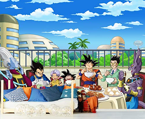 Wandbild, Vinyl und Tapete, Dragon Ball Super Food, offizielles Lizenzprodukt, verschiedene Maße, Wandbild, Originalprodukt, Heimdekoration, DBS 200x150cm