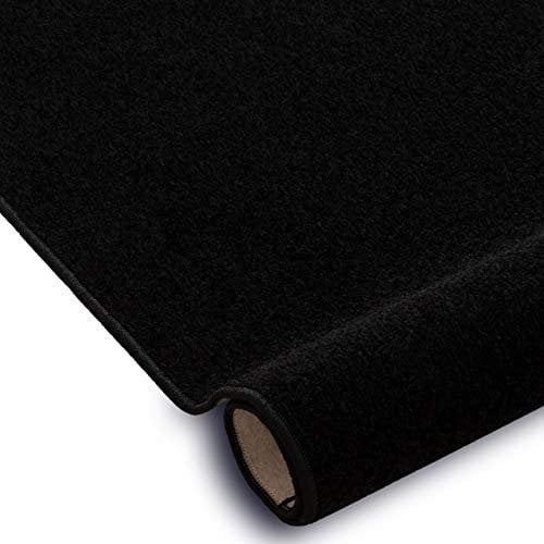 rugsx Einfarbiger Teppich Trendy für Zimmer, Wohnzimmer, Schlafzimmer, Teppichboden Auslegware, schwarz, Verschiedene Größen, 350x400 cm