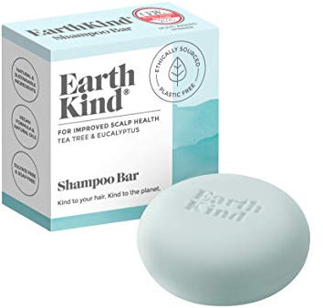 EarthKind, Tea Tree and Eucalyptus Shampoo Bar for Improved Scalp Health, Blue, 50 g (Pack of 1)