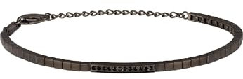 Breil - Armband in Steel Collection B TALE mit schwarzen Kristallen für Herren, Einheitsgröße, Edelstahl,