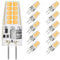 MUSUNIA g4 LED Lampen - 3W G4 LED Birnen 3000K Warmweiß 300lm, Ersatz für 30W Halogenlampen,Kein Flackern Nicht Dimmbar, 12V AC/DC, 10er Pack