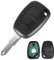 Heart Horse 433Mhz 2 Botones Cáscara Funda de Llave Reemplazo Romota para REN-Ault Trafic 2 Kangoo Twingo Master Clio 3 Vauxhall Opel Vivaro Movano con ID46/PCF7946 Chip y Batería - NE73 Hoja
