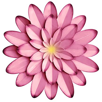 AHYS Metal Wall Art - Floral Pink - 12Inch - Indoor & Outdoor - Bedroom, Bathroom, Kitchen, Living Room