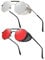 RONSOU Steampunk Stil Rund Vintage Sonnenbrillen Retro Brillen UV400 Schutz Metall Rahmen Silber Rahmen Silber Linse Schwarz Rahmen Rot Linse