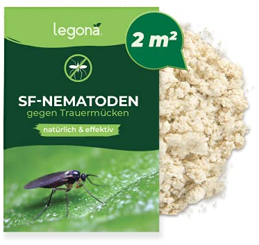 Legona SF-Nematoden zur Bekämpfung von Trauermücken - 2m² Blumenerde / 1 Mio / 12 Pflanzen - Bio Schädlingsfrei Gießmittel für Zimmerpflanzen