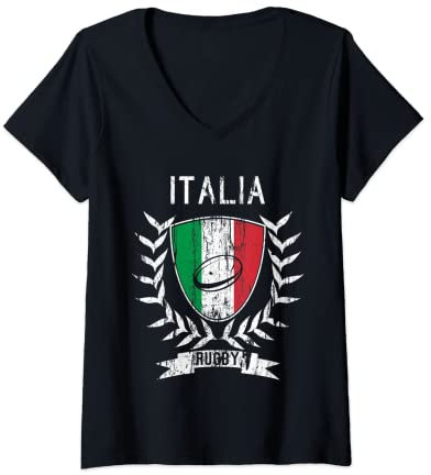 Damen Italien rugby-trikot 2021 Rugby T-Shirt mit V-Ausschnitt