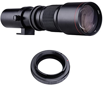 Andoer 500 mm F / 8.0-32 Super teleobiettivo manuale Zoom + T-Mount su EF-Mount Kit adattatore per Canon EOS Rebel T3 T3i T4i T5 T5i T6 T6i T6s T7 T7i SL1 SL2 6D 7D 60D 70D 77D 80D 5D II/III/IV