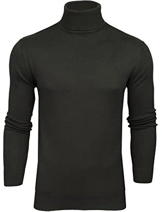 BRAVE SOUL Mens Polo Roll Neck Jumper Hume (Slate Grey - 4) S