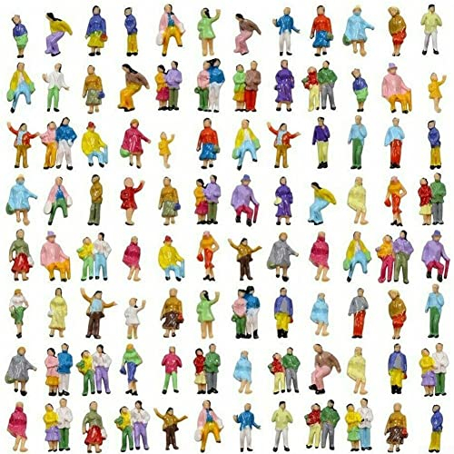 ZYWUOY 200 Stück Personenfiguren, bunte Modellfigur, Eisenbahn, Zug, bemalte Figuren, Maßstab, Personen, stehend, sitzender Beifahrer