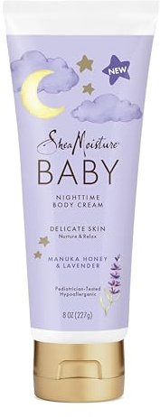 SheaMoisture Baby Moisturizer Manuka Honey & Lavender for Delicate Hair and Skin Nighttime Hair and Skin Care Regimen 8 oz