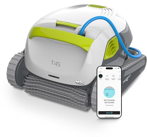 Dolphin T45 Robot Nettoyeur de Piscine électrique - Nettoyage des parois, Piscine enterrée Jusqu’à 12 m