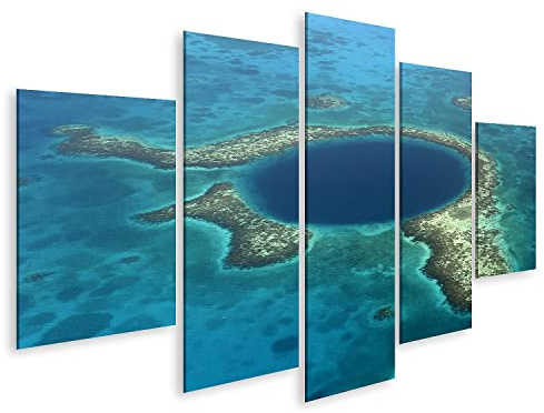 islandburner Bild auf Leinwand Blue Hole Belize Luftaufnahme Bilder Wandbilder Poster IOZZ-MFP