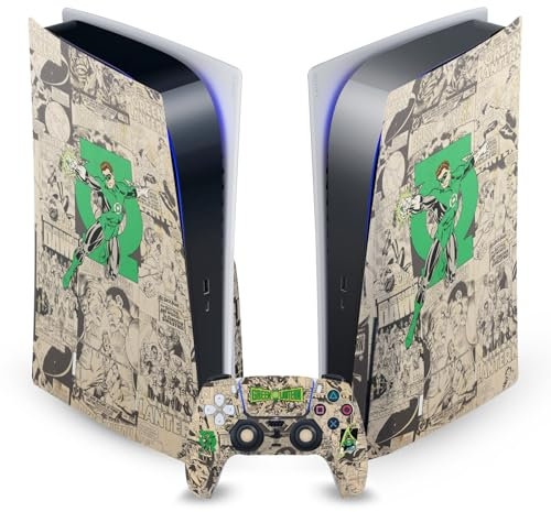 Head Case Designs Officially Licensed Green Lantern DC Comics Character Collage Comic Book Covers Vinyl Faceplate Sticker Gaming Skin Decal Cover Compatible With PS5 Disc Console & DualSense
