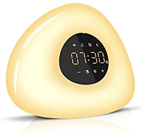 Sunrise Digital Alarm Clock - Wake Up Light with Touch Sensor, Snooze Feature and Bedside Lamp - Bedside Alarm Clocks with Light Clocks