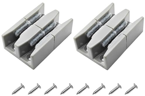 2 guide scorrevoli per porta della doccia, in vetro, con viti in acciaio inox, adatte per vetro spesso 8 mm (scanalature per arie)