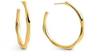 SINGULARU - Bamboo Creolen. Messing mit 18 Kt Vergoldeter Beschichtung. Schmuck für Damen.