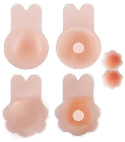 3 Paires Soutien-Gorge Silicone Invisible, Soutiens-Gorge en Silicone Adhesif Push Up, Cache-tétons en Silicone,Invisible Auto adhésif Réutilisable Soutien Gorge, pour aux Robes, Robes de Mariée