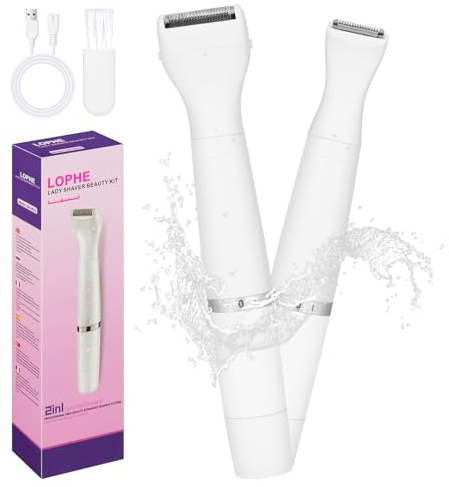 LOPHE Rasuradora Profesional para Mujer, Maquina Depilar Sin Dolor, USB Recargable Afeitadora Eléctrica para Cara, Axilas, Piernas, Nariz, Bikini