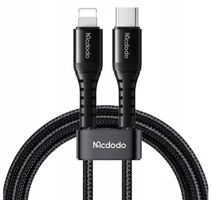 MCDODO Câble USB-C vers Lightning pour iPhone, 20 cm, charge rapide