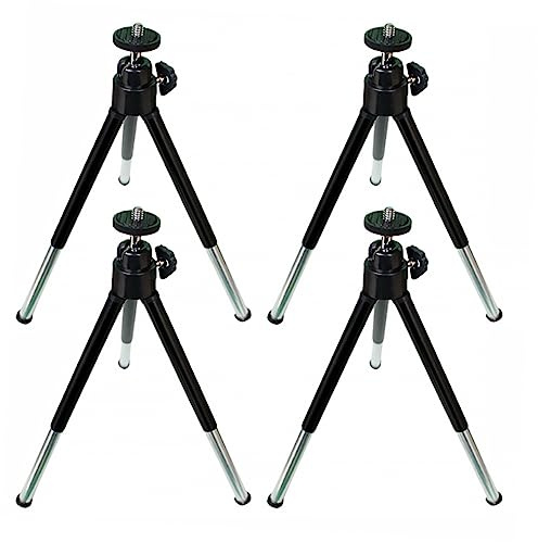 Homoyoyo 4pcs Mini Mobile Phone Tripod Small Tabletop Camera Holder with Telescopic Two-segment Aluminium and Plastic Design for Photography and Selfie Use