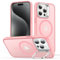 ESR Classic Hybrid Case with Stash Stand (HaloLock), Compatible with iPhone 15 Pro Max, Frosted Pink