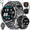 ESFOE Smartwatch Herren mit 400mAh Akku(3 Armbänder), 1,43 AMOLED Smart Watch mit Telefonfunktion für Android iOS, IP68 Wasserdicht 120+Sportmodi Fitnessuhr mit Herzfrequenz/Schlafmonitor,Schwarz