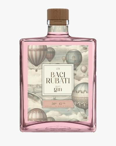 Baci Rubati Gin – Gin Artigianale Italiano Rosa con Petali di Rosa, Fragole e Vaniglia – Elegante, Romantico, Perfetto per Occasioni Speciali – 500ml – 40% Vol.