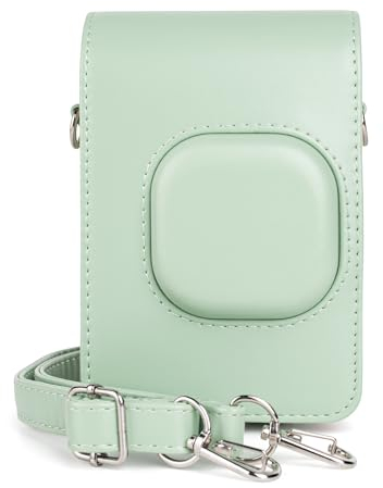 kinokoo Housse pour Instax Mini LiPlay Caméra, Étui de Transport en Cuir PU pour Instax Mini LiPlay Appareil Photo instantané Hybride avec bandoulière réglable - Vert Matcha