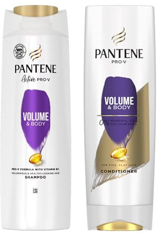 Pantene Active PRO-V Volume & Body Shampoo 400ml and Conditioner 360ml Set | Adds Fullness & Shine for Fine Hair | 2 Pack