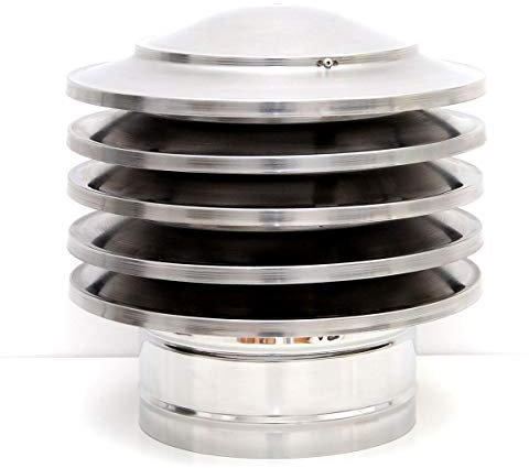 Edelstahl AISI430, Schornsteinabdeckung Kaminaufsatz Kaminhut Kaminhaube Kaminabdeckung Kamin Schornsteinaufsatz Luftungsaufsatz (150mm)